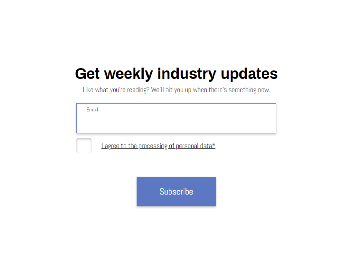 Subscribe To Newsletter | free involve.me template