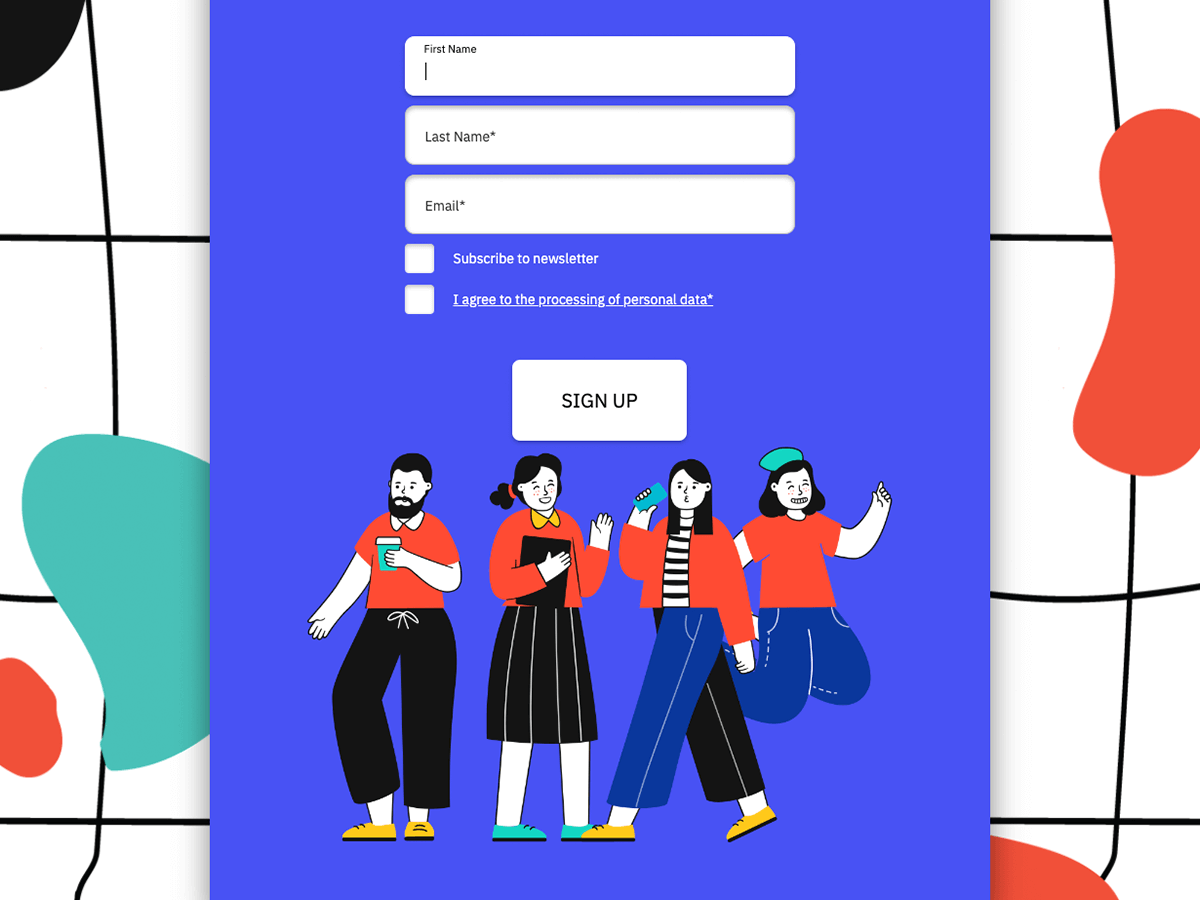Tag Along Sign Up Form free involve.me template