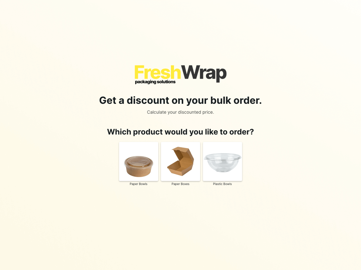 Bulk Order Calculator for Manufacturing free involve.me template