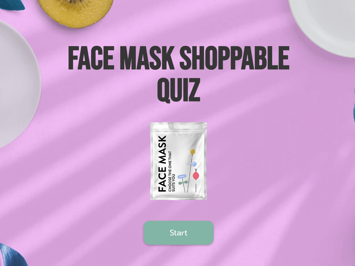 Face Mask Shoppable Quiz free involve.me template